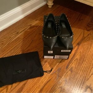 Valentino Black Rock Stud Flats